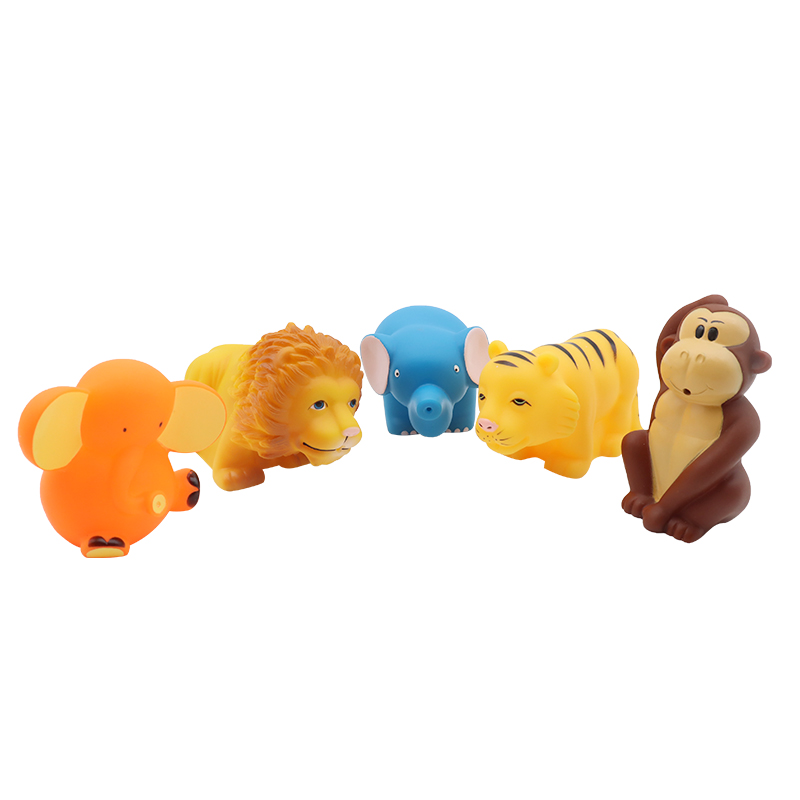 Custom Vinyl Rhinoceros Tiger Crocodile Lion Elephant Hippo Jungle Zoo Animal squirt bath water Toys