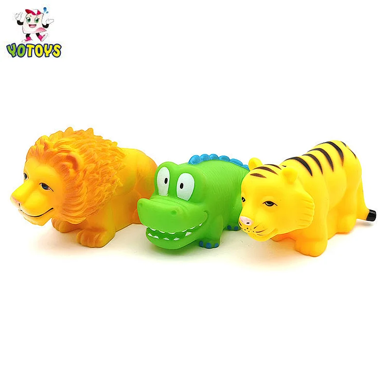 kids forest animals plastic jungle toys set water squirt animals for swimming pool