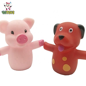 Plastic Vinyl Pvc Baby Small Farm Animal Baby Bath Toy Finger Puppet  for Kids Child Toddlers Infant