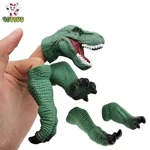 Wholesale China Mini Soft Animal 3D Educational Dinosaur Finger Puppets for Kids Boys Toys Gifts