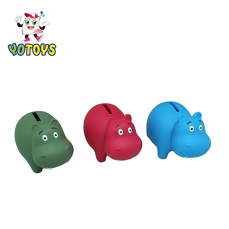 Colorful Hippo plastic money box piggy bank for kids