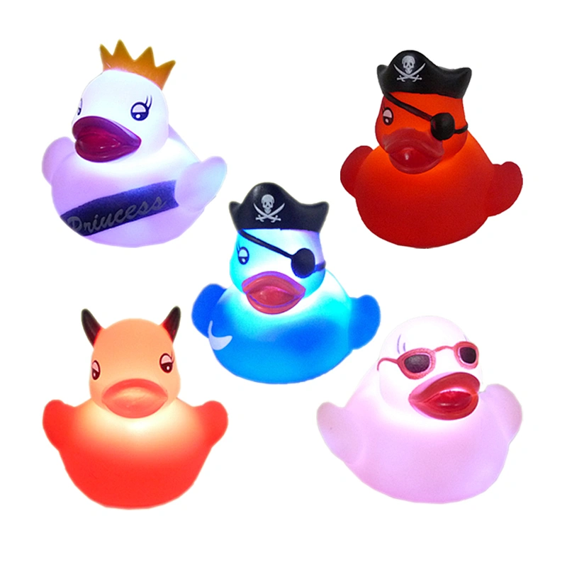 led light bath toys for duck promotional gift growing toys pvc lighting ducks