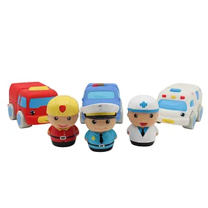 China Factory Diy Police Car Policeman Cartoon Figures Educational Connect Toys Set for Baby Boys