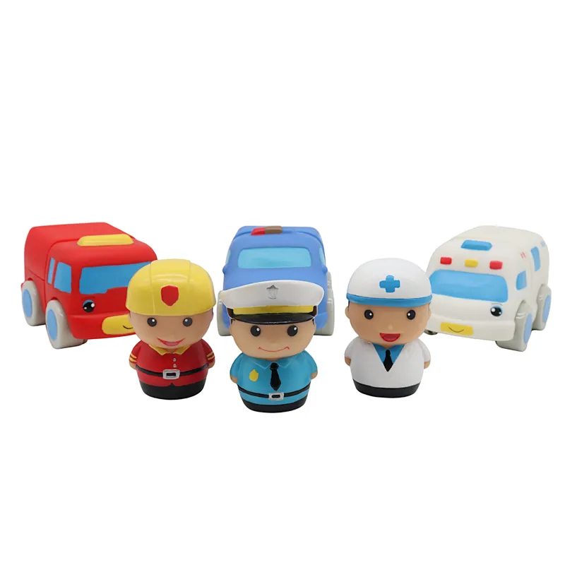 China Factory Diy Police Car Policeman Cartoon Figures Educational Connect Toys Set for Baby Boys