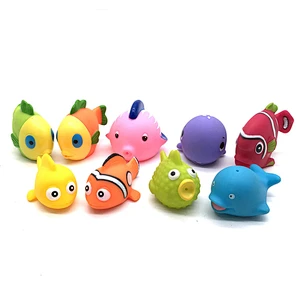 Manufacturer rubber Ocean Sea Animal little fish clown Dolphin Plastic Baby Bath Toys for Kids Child