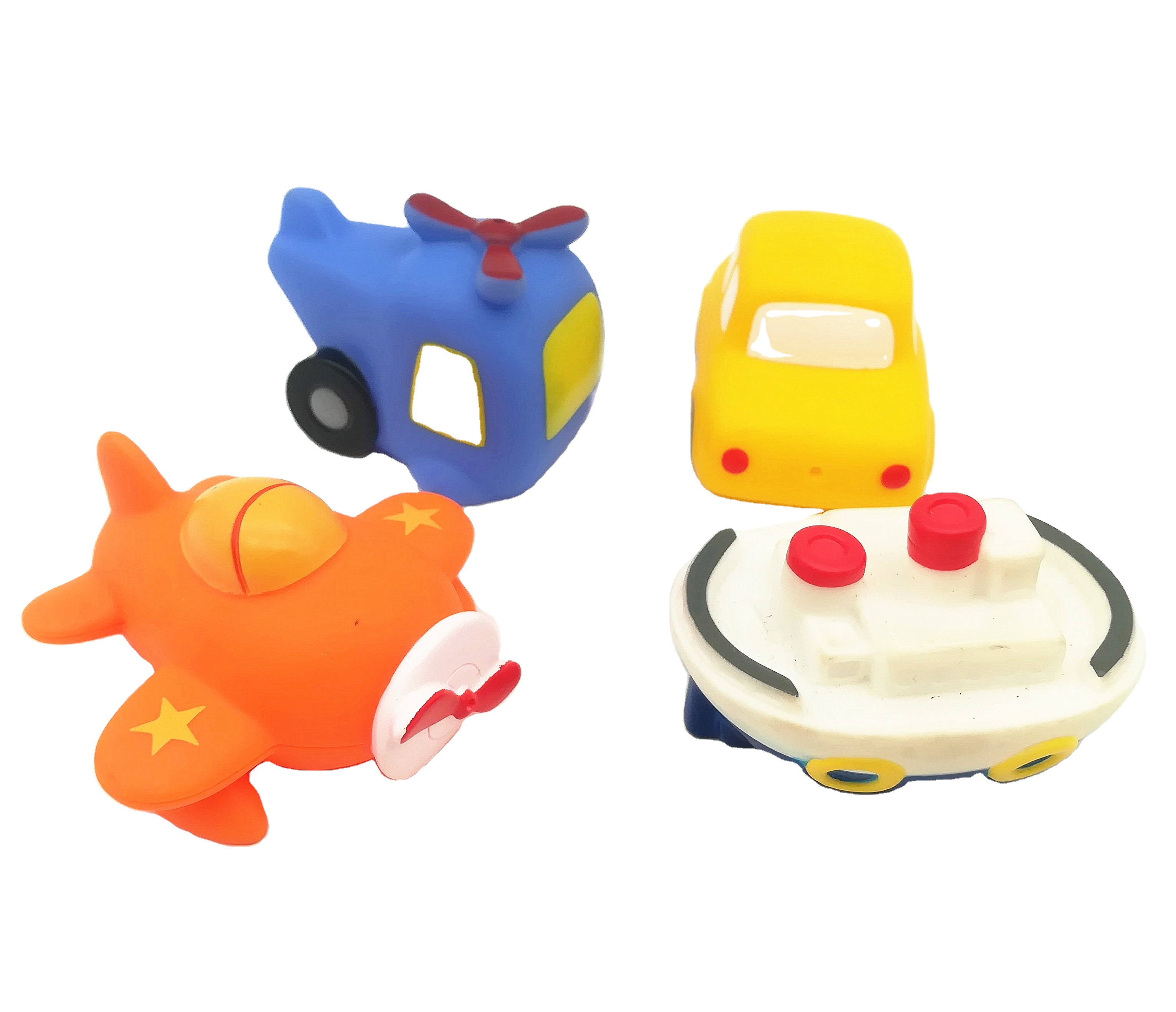 Custom Bulk Plastic Car Ship Airplane Educational Vehicle Squirt Bath tub Toy set for Babies boys gift