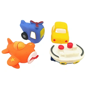 Custom Bulk Plastic Car Ship Airplane Educational Vehicle Squirt Bath tub Toy set for Babies boys gift