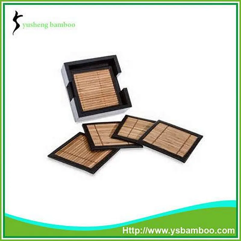 A set of bamboo cup mat