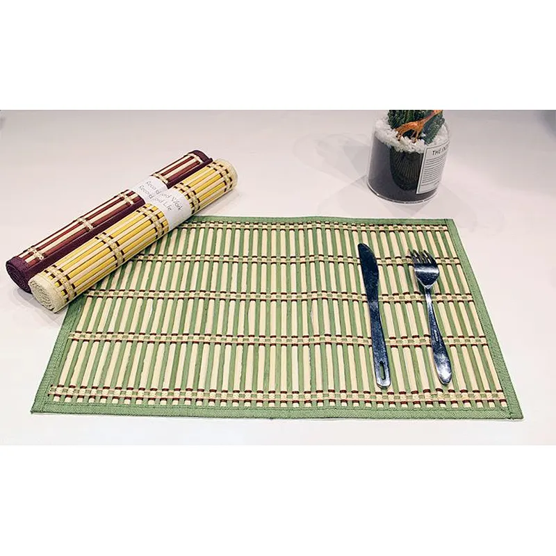 Natural table dinner bamboo placemat, custom wood kids woven bamboo placemats