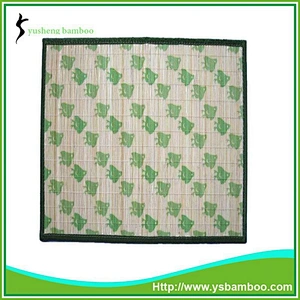 Green Plant pattern bamboo mat