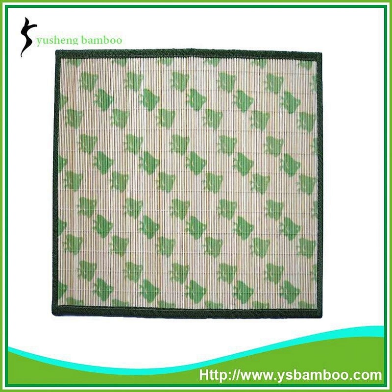 Green Plant pattern bamboo mat