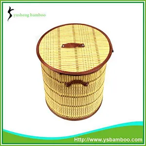 2015 New Design Round Foldable Bamboo Storage Box