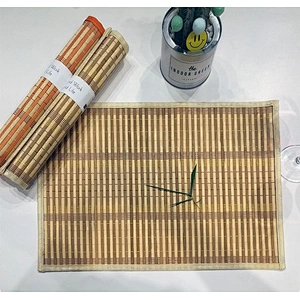 Natural table dinner bamboo placemat, custom wood kids woven bamboo placemats