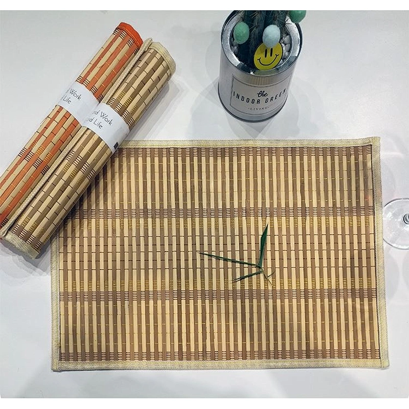Natural table dinner bamboo placemat, custom wood kids woven bamboo placemats