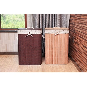 Wholesale Easy Assemble   Folding  Laundry Basket  in Brown Color