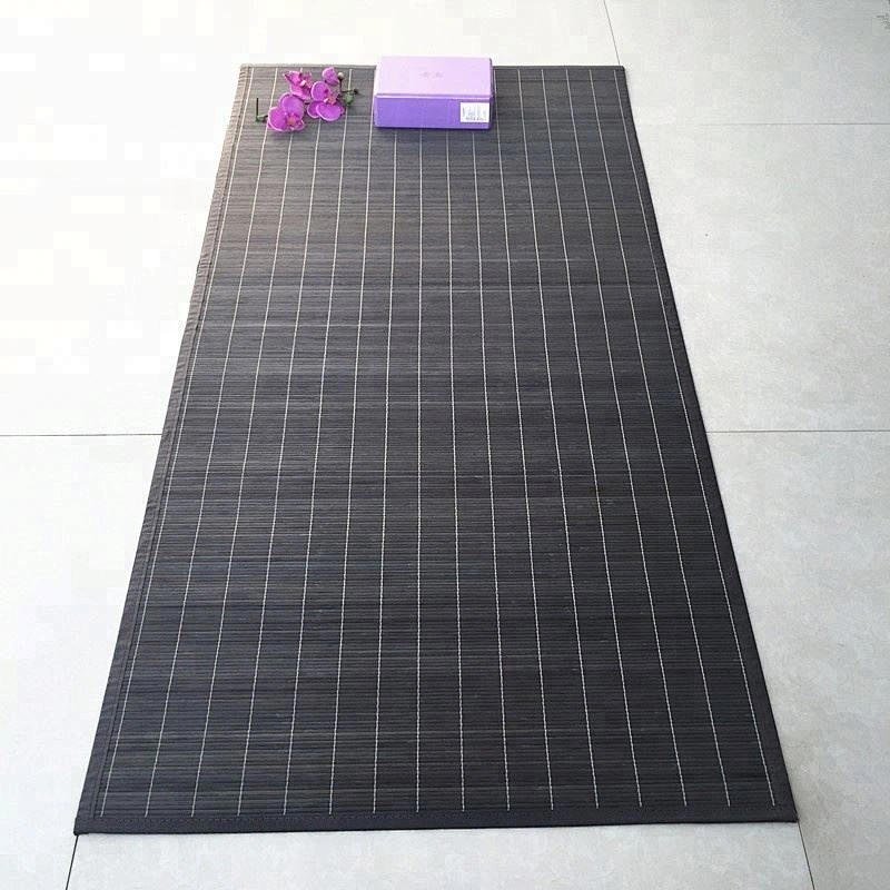 Eco friendly  anti slip bamboo  black yoga mat wholesale