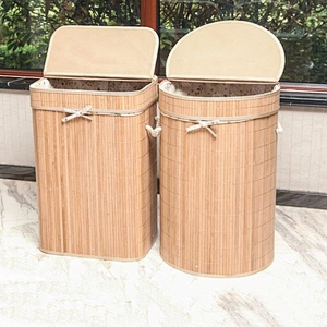 Wholesale Easy Assemble   Folding  Laundry Basket  in Brown Color