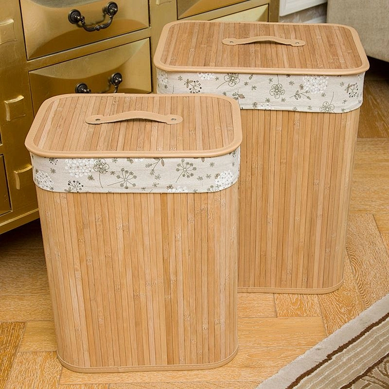 Wholesale Easy Assemble   Folding  Laundry Basket  in Brown Color