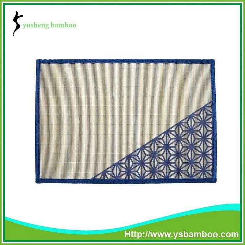 Delicate blue pattern charming bamboo carpet