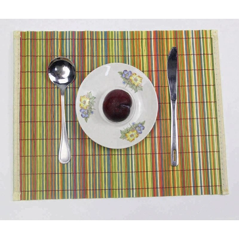Natural printing  table dinner bamboo placemat