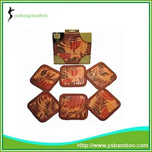 Smooth Bamboo Cup Coaster Sets