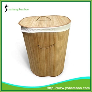 Nature Bamboo Lidded Laundry Basket