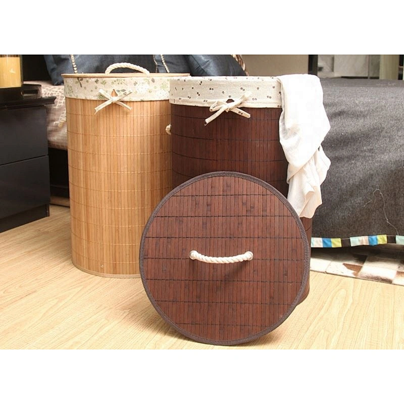 Wholesale Easy Assemble   Folding  Laundry Basket  in Brown Color