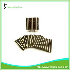 white lines woven bamboo mat