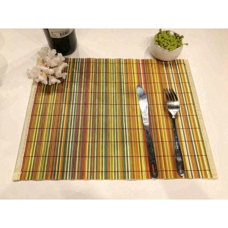 Natural printing  table dinner bamboo placemat