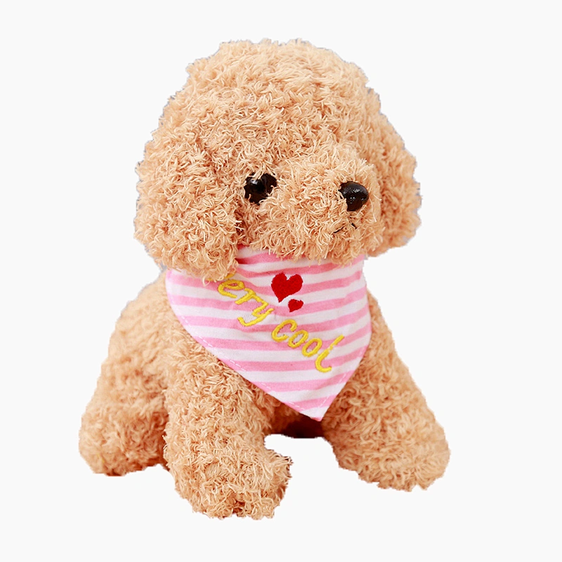 Christmas stuffed dog plush toys with hat and scarf