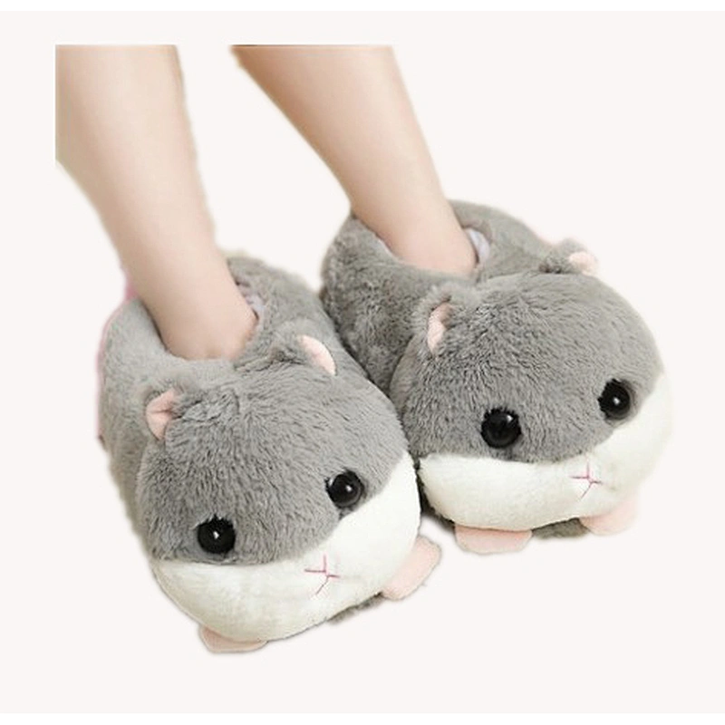 Home Indoor Customized Winter warm kids hamster plush slipper shoes
