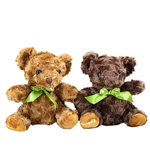 20cm soft stuffed plush baby toy lovely sitting teddy bear with green bow