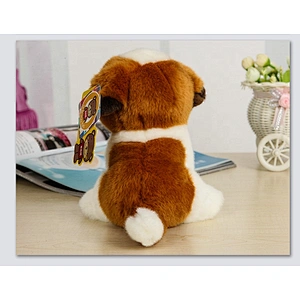 Amazon Hot Selling Lifelike Soft Saint Bernard Dog Plush Toys Cute Sitting Puppy Dogs Stuffed Toy