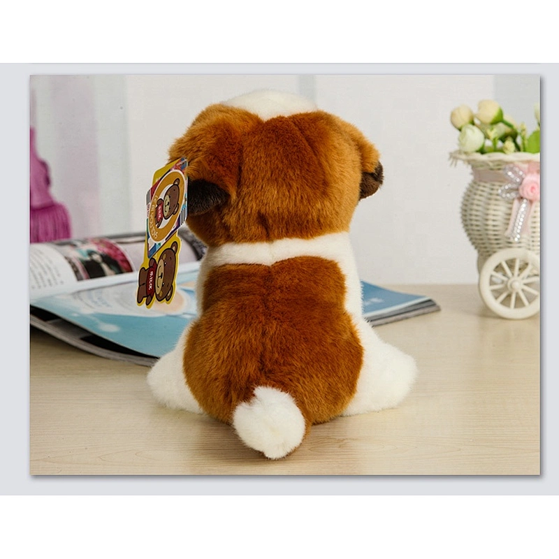 Amazon Hot Selling Lifelike Soft Saint Bernard Dog Plush Toys Cute Sitting Puppy Dogs Stuffed Toy