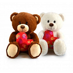 promotional soft kids toys happy plush stuffed Valentine's Day teddy bear with heart