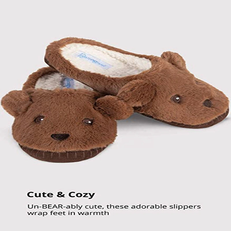 Wholesale Plush Cheap Custom Animal Shape Teddy Bear Slippers