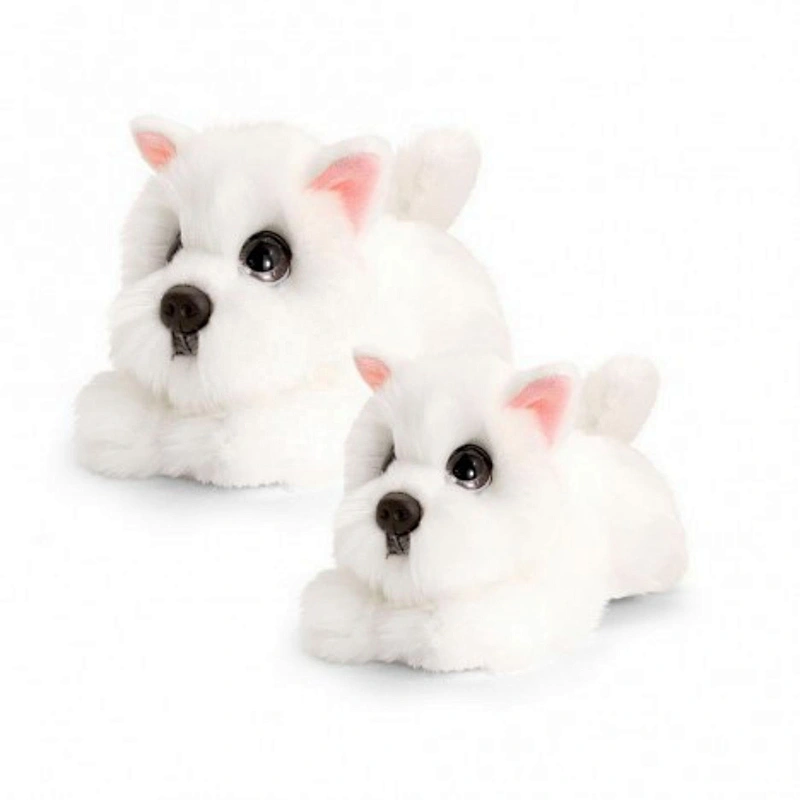Valentines gift plush lifelike dog stuffed with red bow tie