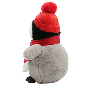 Cute soft stuffed Penguin toy with hat and scarf Christmas gift for friends