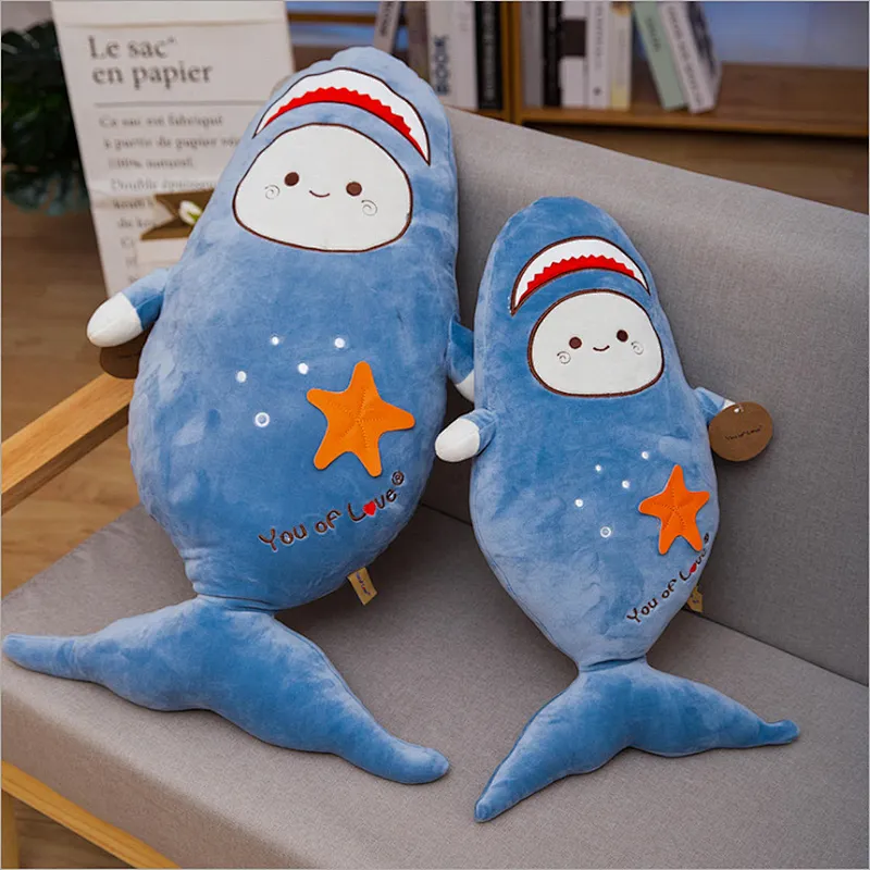 cute shark pillow cute plush toy doll doll children sleeping pillow birthday present