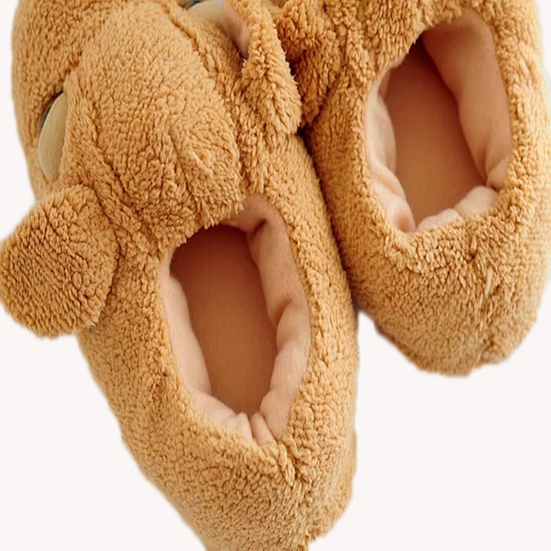Wholesale Indoor Customized Winter warm kids stuffed dog plush slipper shoes