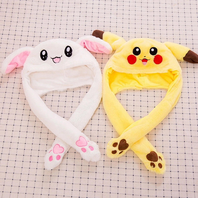 Plush rabbit shaped with long ear hat naughty toy