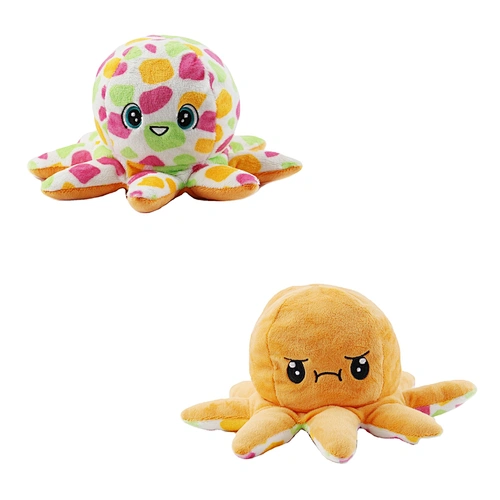 10*20cm soft stuffed plush baby toy hot sell double side reversible octopus