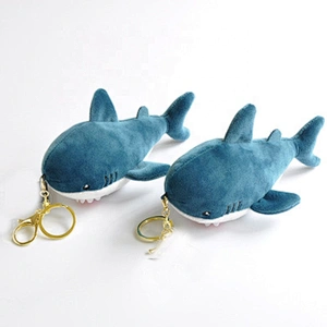 Popular cute shark stuffed plush keychain toys