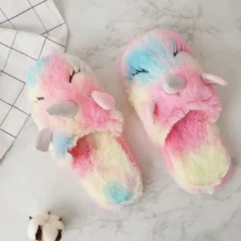 pantuflas kids winter plush slippers unicorn for girls
