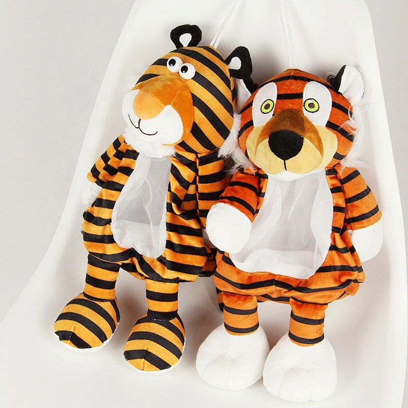 New Hot selling Promotional cute custom stuffed tiger plush backpack