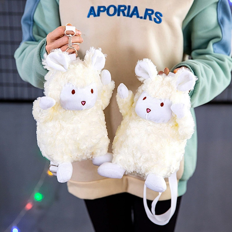 Popular Promotional sheep llama shaped plush bag