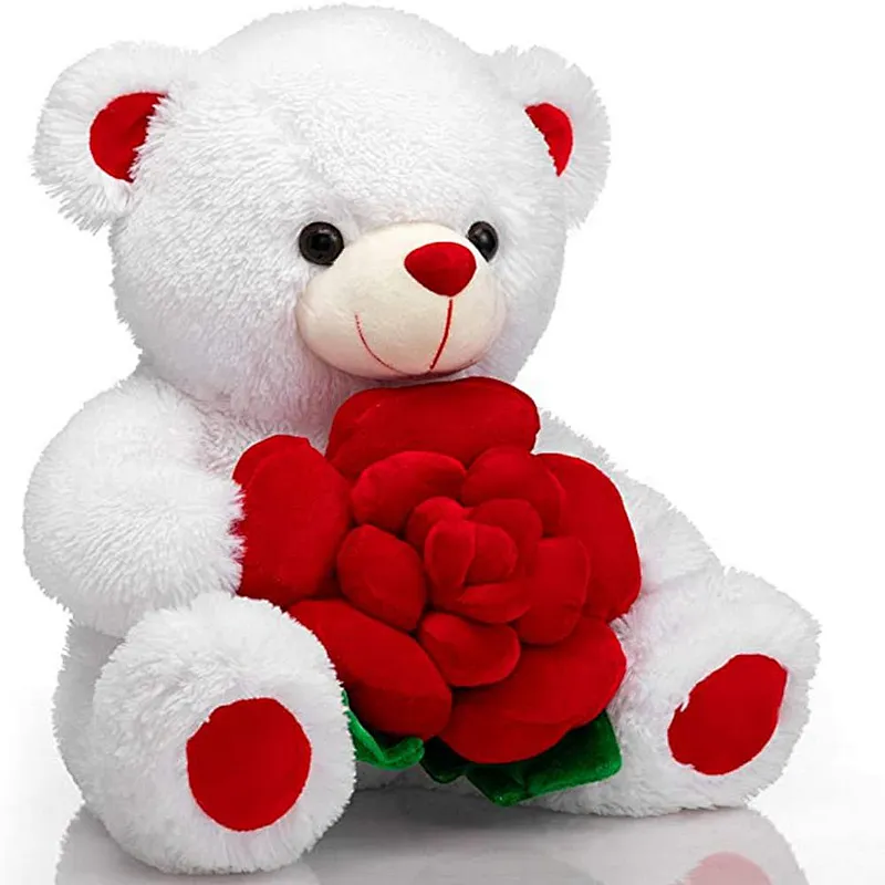 soft toy flower rose heart peluche gift home decor valentines day bear with box