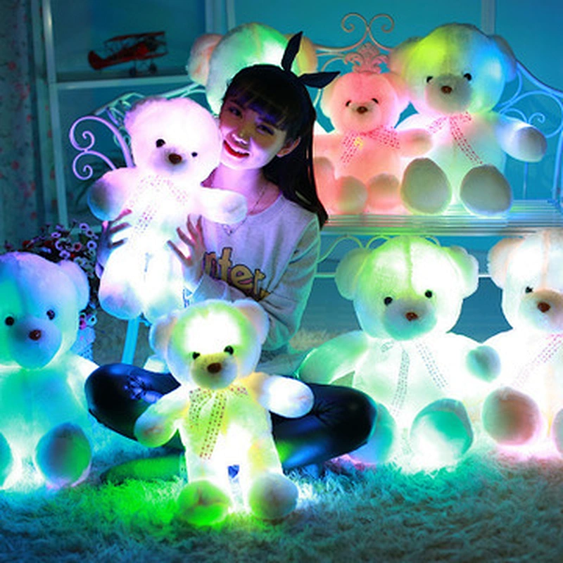 Factory Direct plush stuff toys kids light up led glowing teddy bear for sale