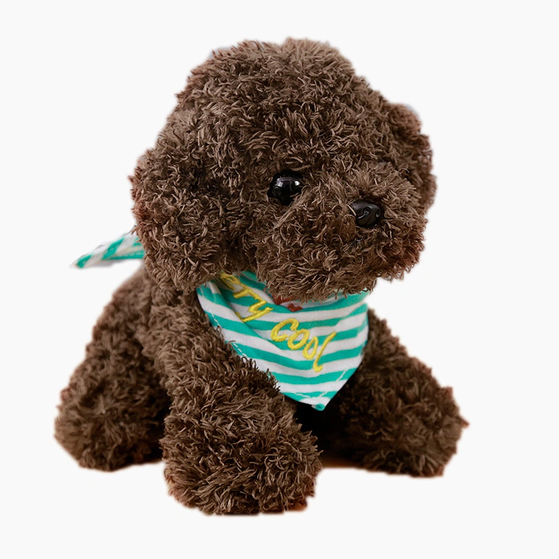Christmas stuffed dog plush toys with hat and scarf