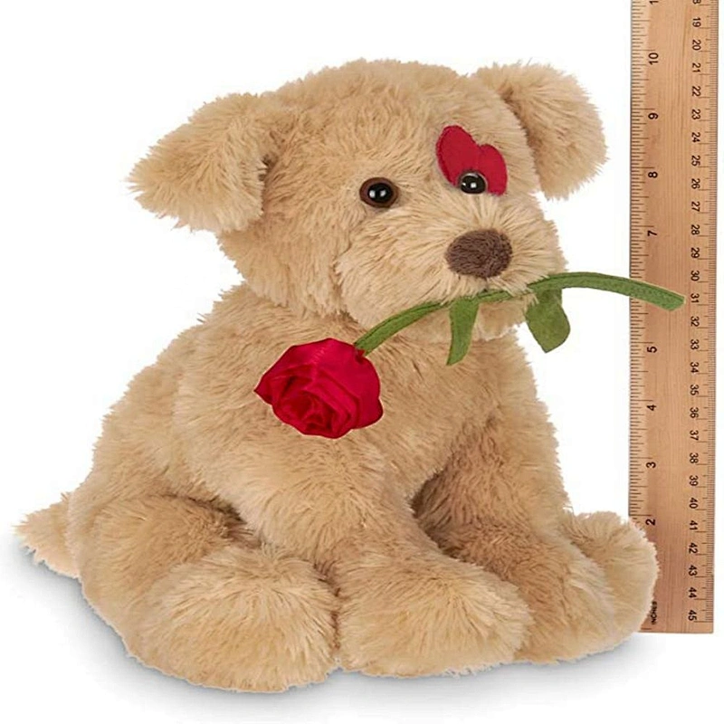 plush toys stuffed dog with rose valentines teddy